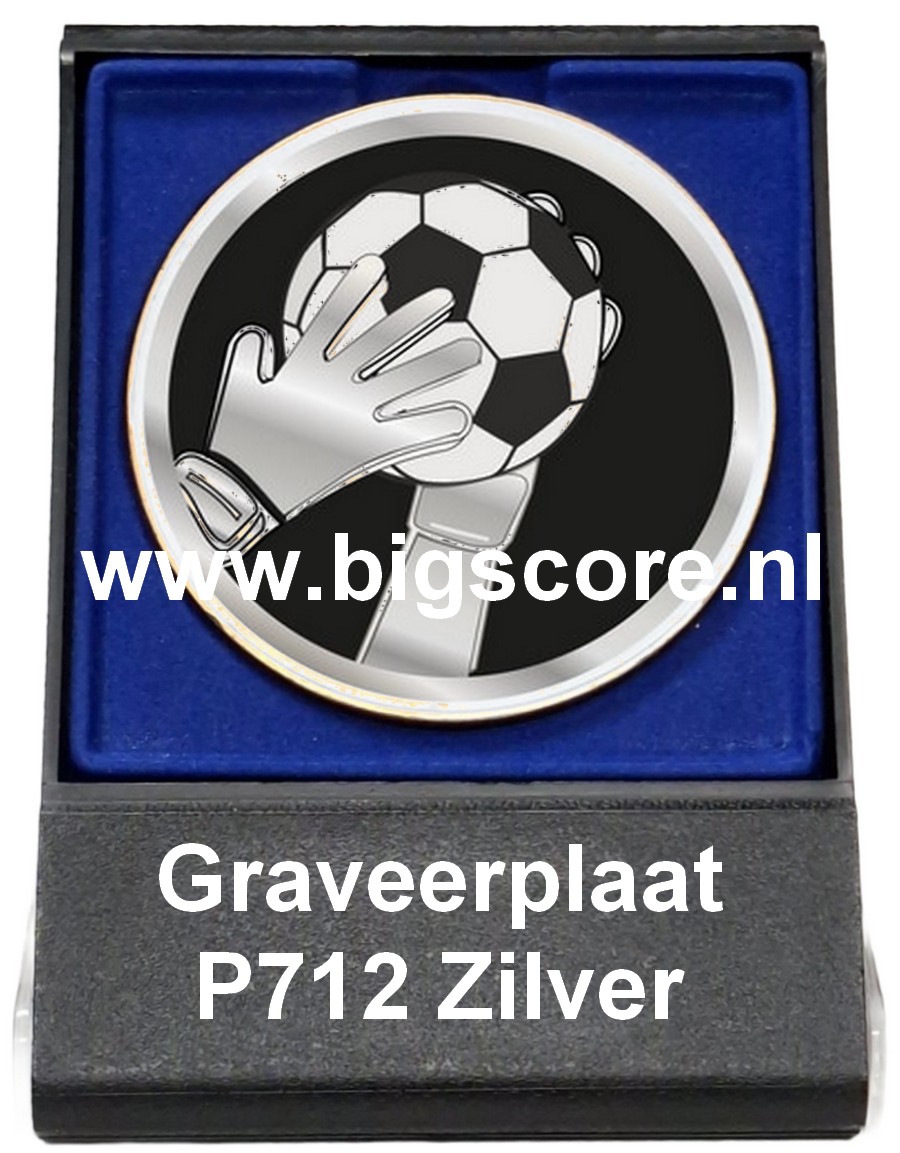 Voetbalkeeper Acryl in medailledoosje Blauw-Zwart G/Z/B